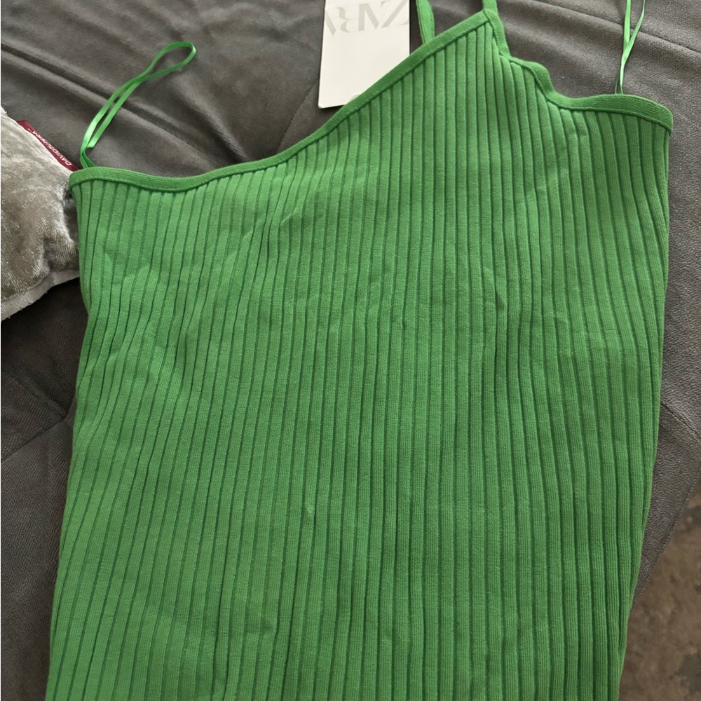 Green Ribbed Dress